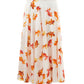 Elegant Flared Print Skirt in Vibrant Orange