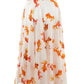 Elegant Flared Print Skirt in Vibrant Orange