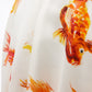 Elegant Flared Print Skirt in Vibrant Orange
