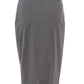 Elegant Grey Wool Pencil Skirt