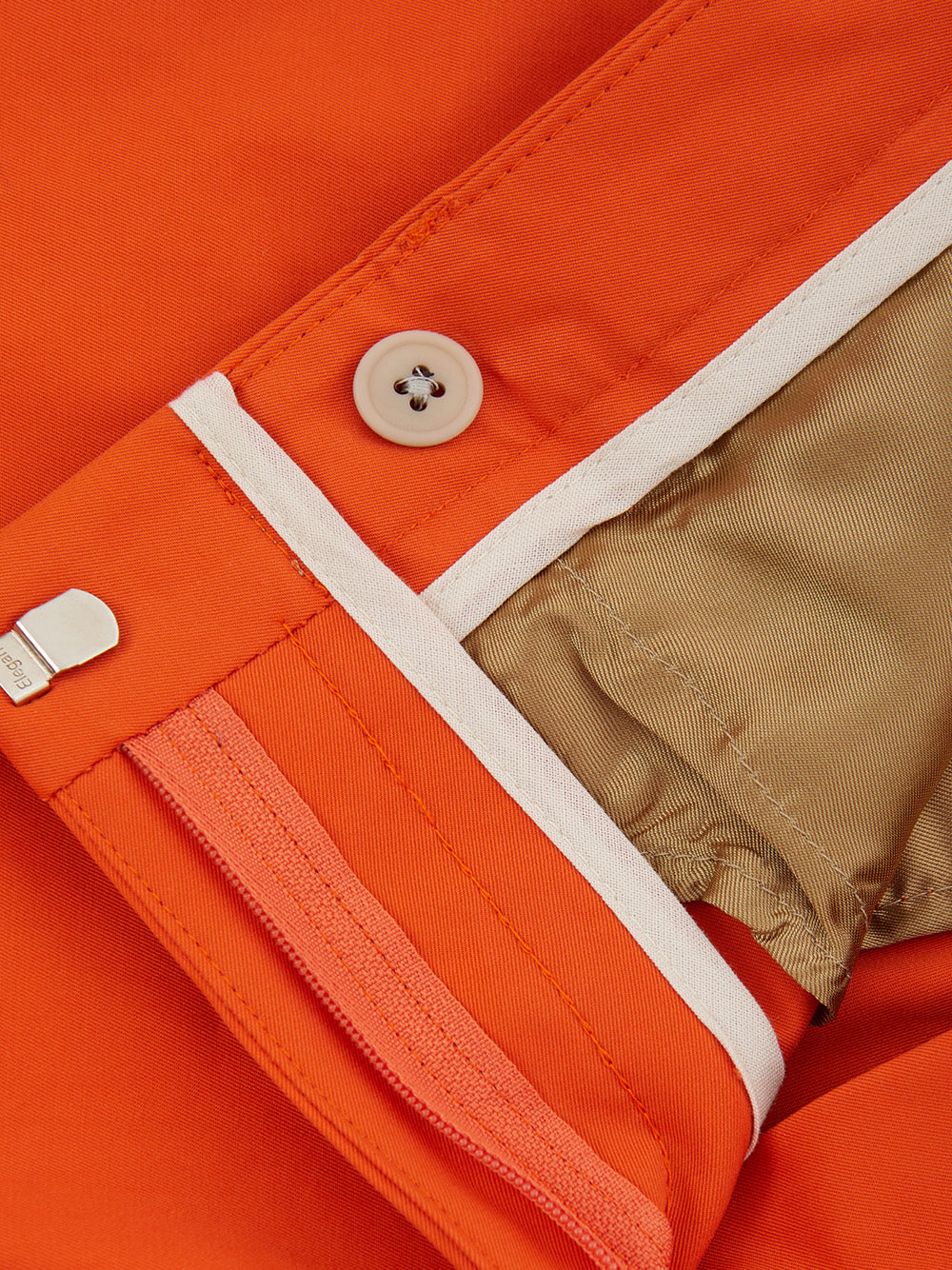 Elegant Orange Cotton Chinos