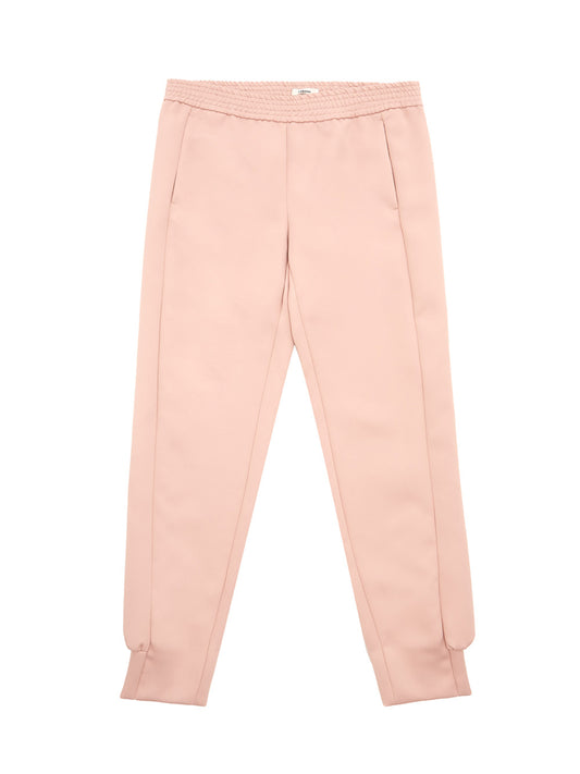 Elegant Pink Elastic Band Trousers