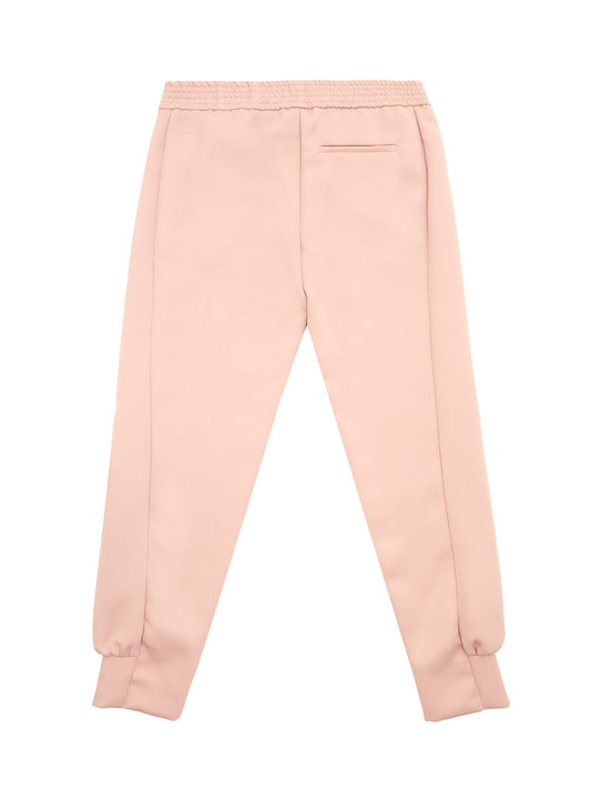 Elegant Pink Elastic Band Trousers