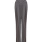 Elegant Grey Palazzo Wool Trousers