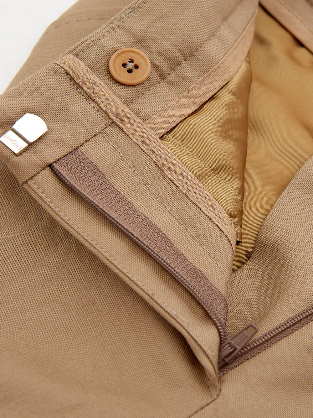 Elegant Beige Cotton Chino Pants