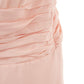 Elegant Pink Ruffled V-Neck Dress