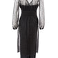 Elegant Black Lace-Embellished Long Dress
