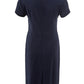 Elegant Blue V-Neck Midi Dress