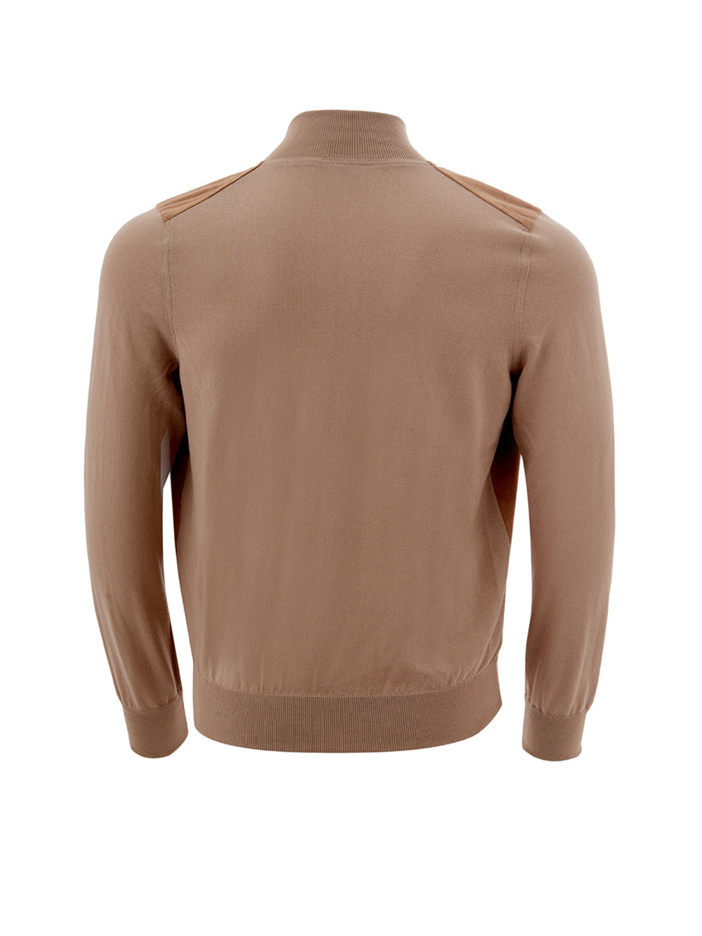 Elegant Alcantara Cotton Zip Sweater