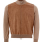 Elegant Alcantara Cotton Zip Sweater