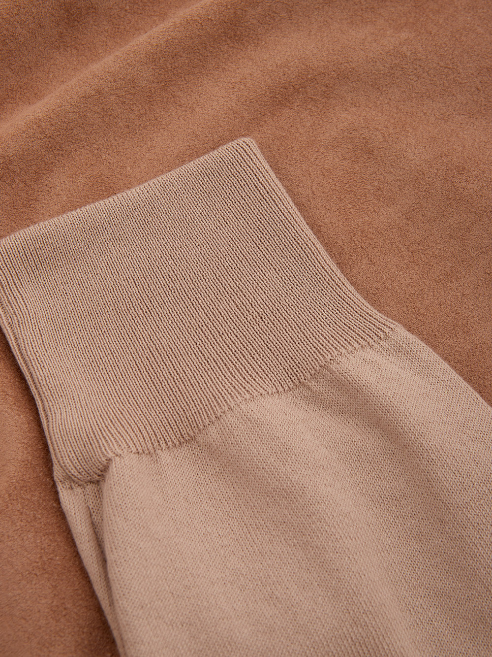 Elegant Alcantara Cotton Zip Sweater