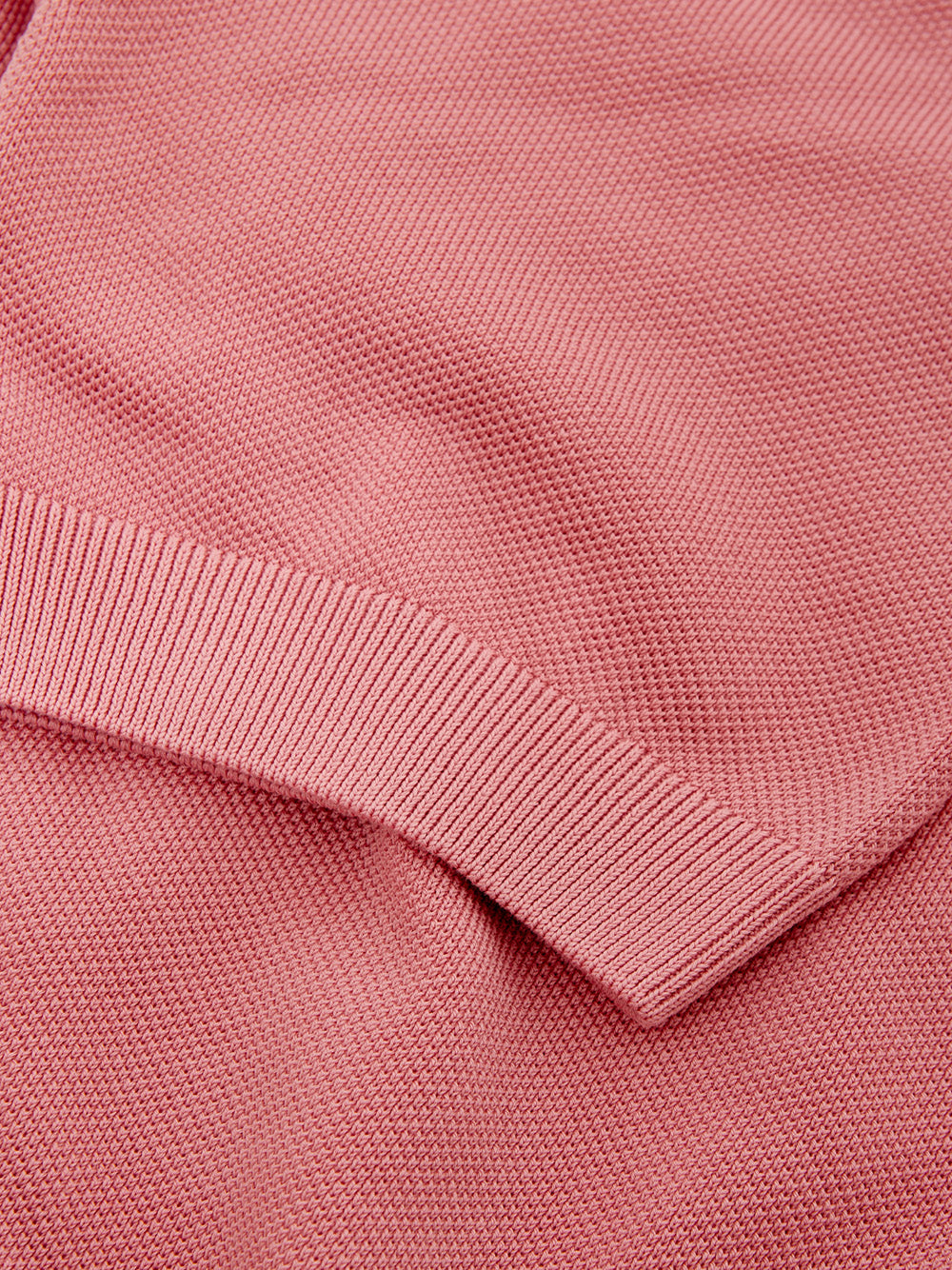 Chic Pink Knit-Effect Cotton Polo