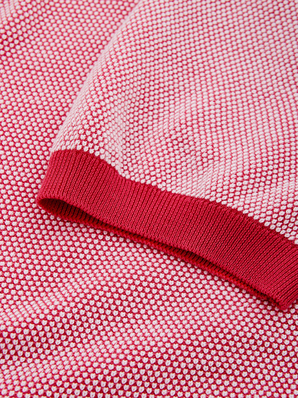 Elegant V-Neck Cotton Polo in Vibrant Pink Red