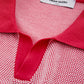Elegant V-Neck Cotton Polo in Vibrant Pink Red