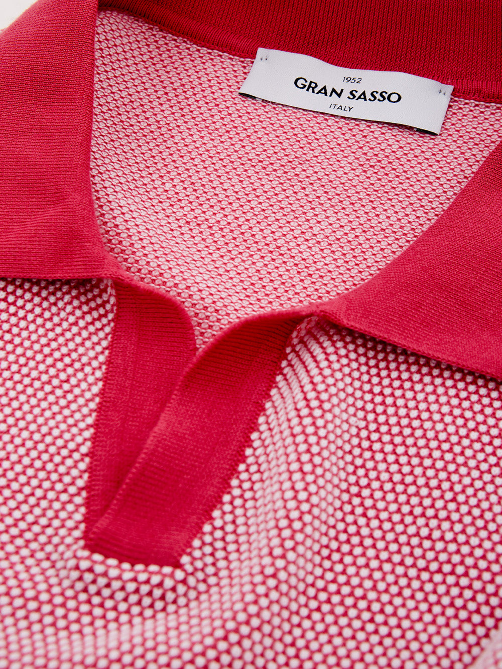 Elegant V-Neck Cotton Polo in Vibrant Pink Red