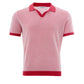 Elegant V-Neck Cotton Polo in Vibrant Pink Red