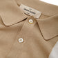 Elegant Beige Striped Cotton Polo Shirt