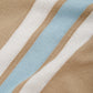 Elegant Beige Striped Cotton Polo Shirt