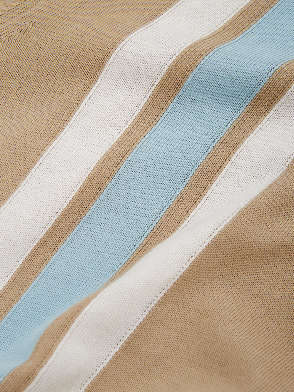 Elegant Beige Striped Cotton Polo Shirt