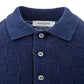 Elegant Italian Knit Cotton Polo Shirt in Blue