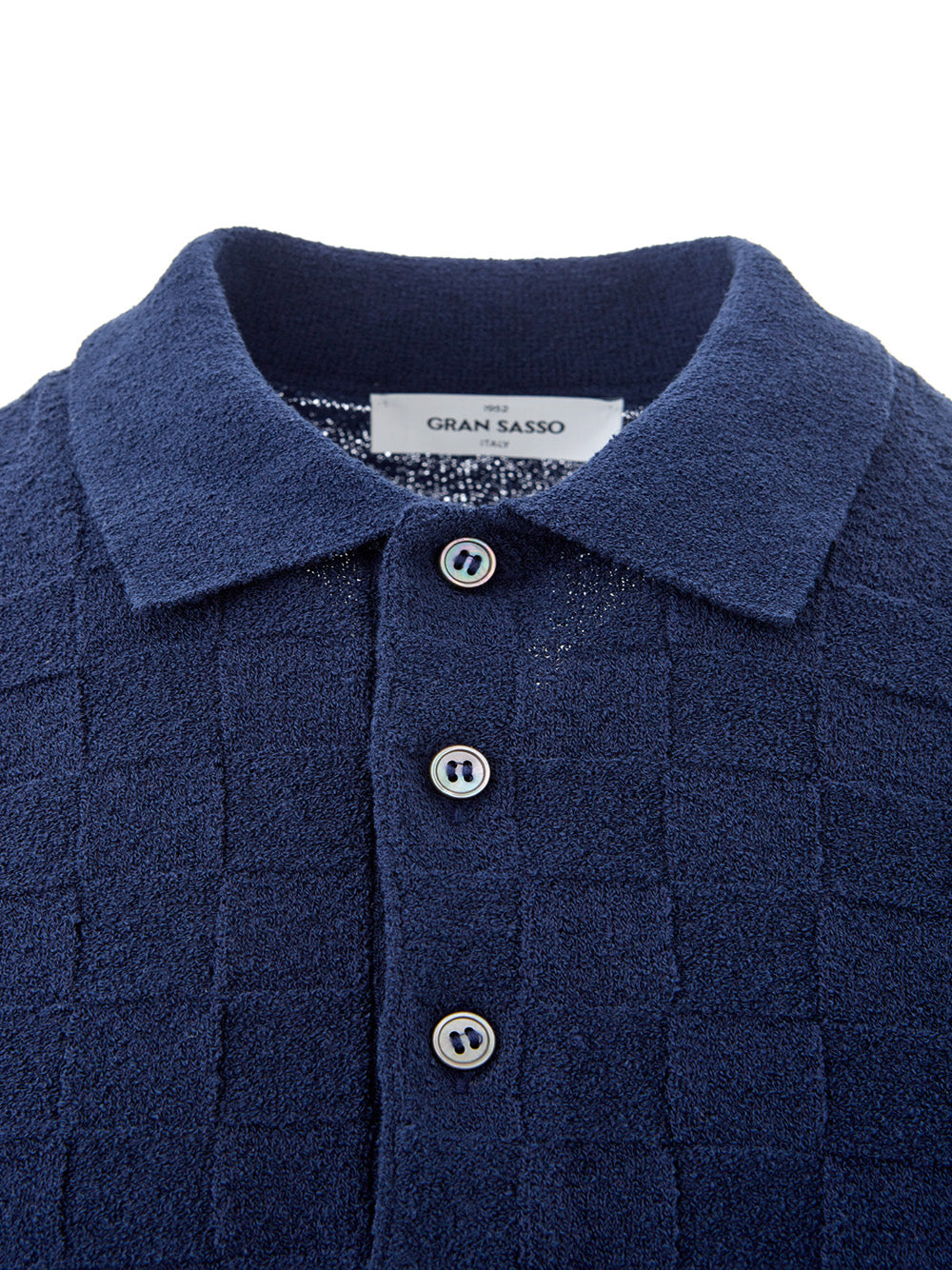 Elegant Italian Knit Cotton Polo Shirt in Blue