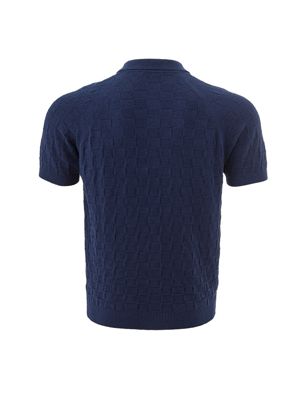 Elegant Italian Knit Cotton Polo Shirt in Blue