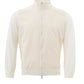 Elegant White Tech Fabric Cotton Sweater