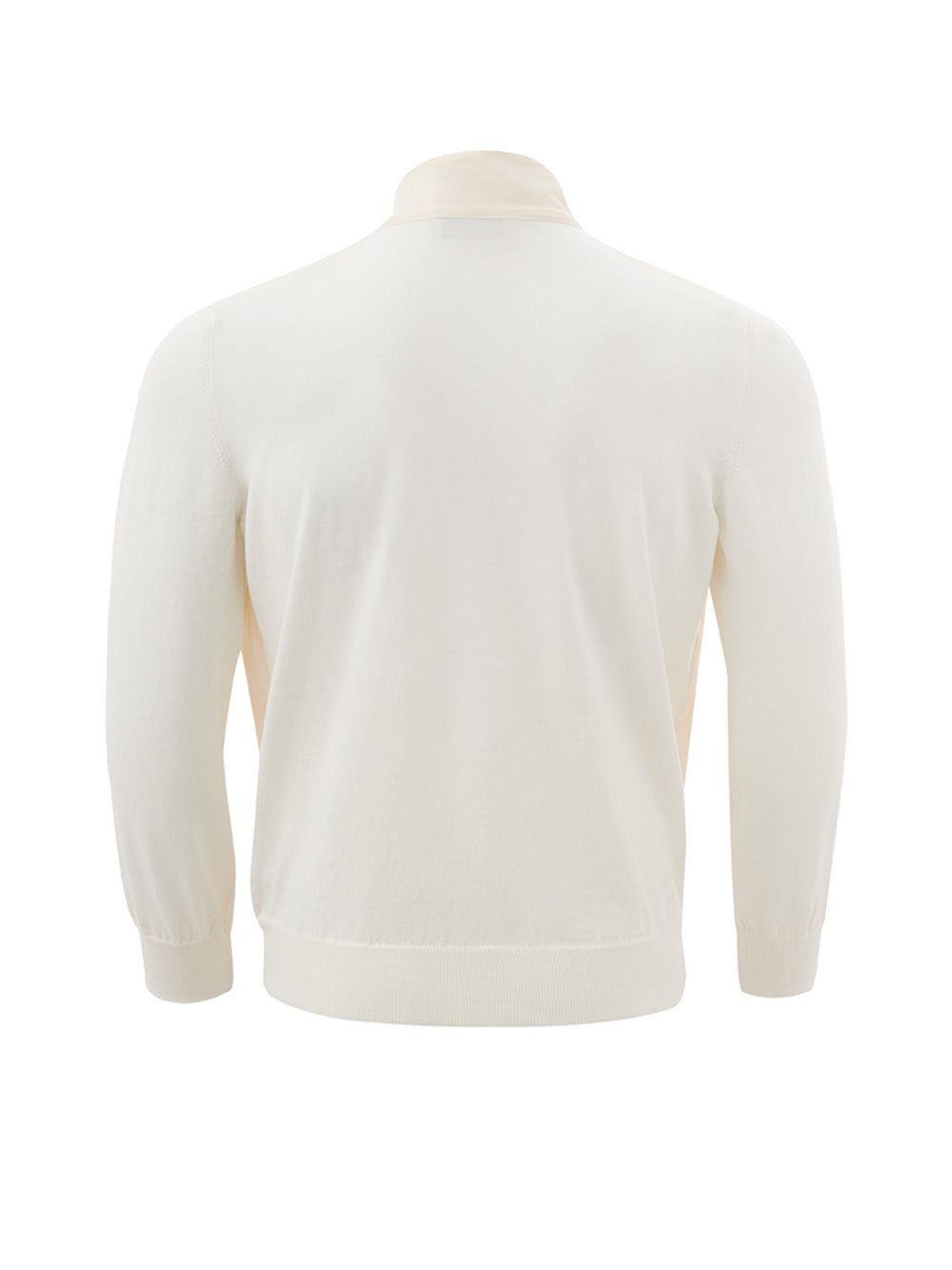 Elegant White Tech Fabric Cotton Sweater