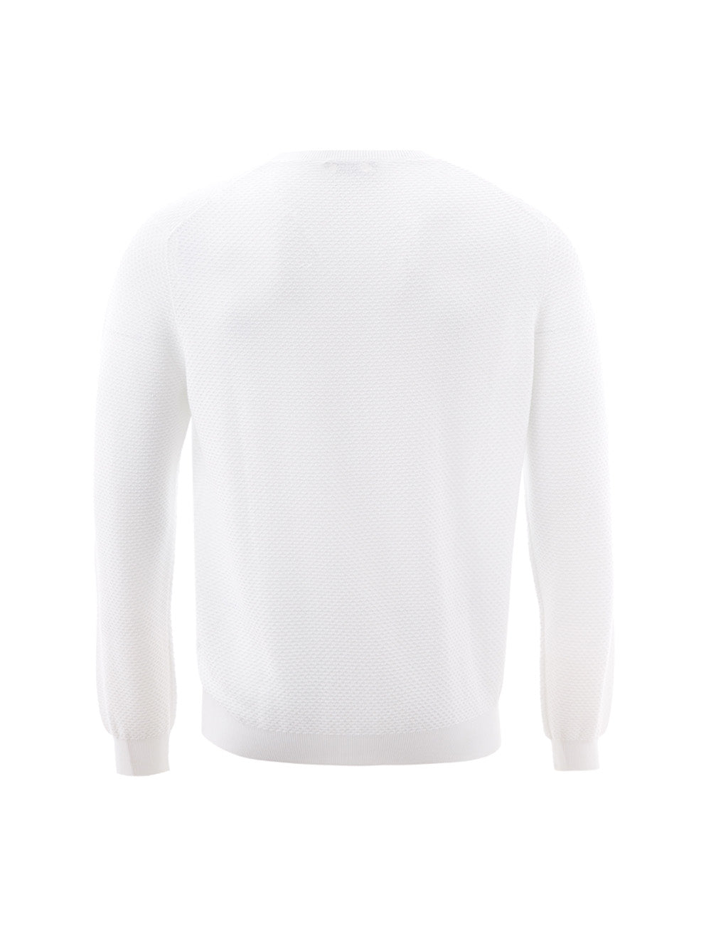 Elegant White Cotton Jumper for Men