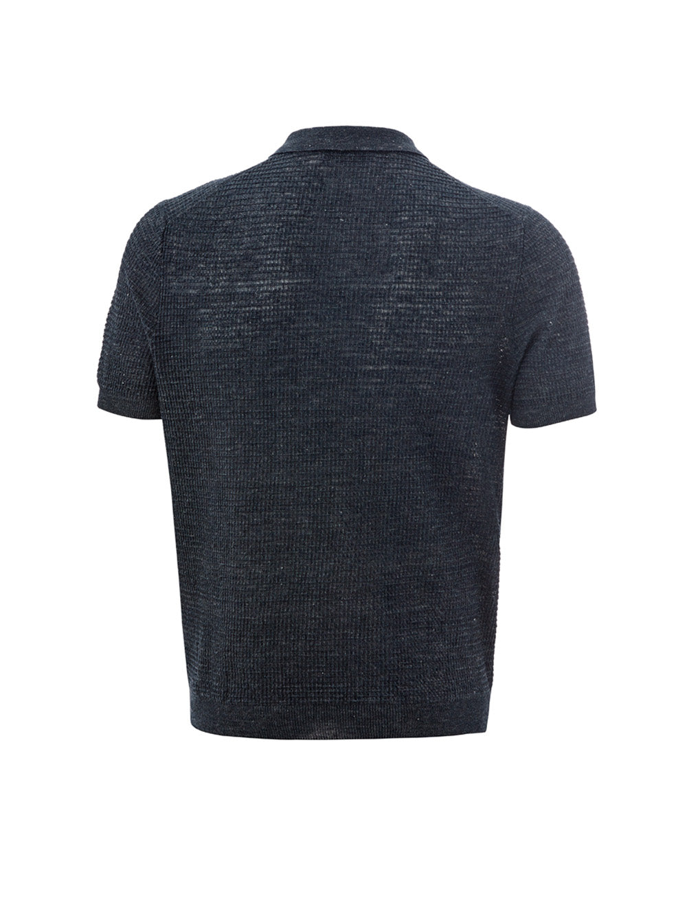 Elegant Grey Linen Polo Shirt