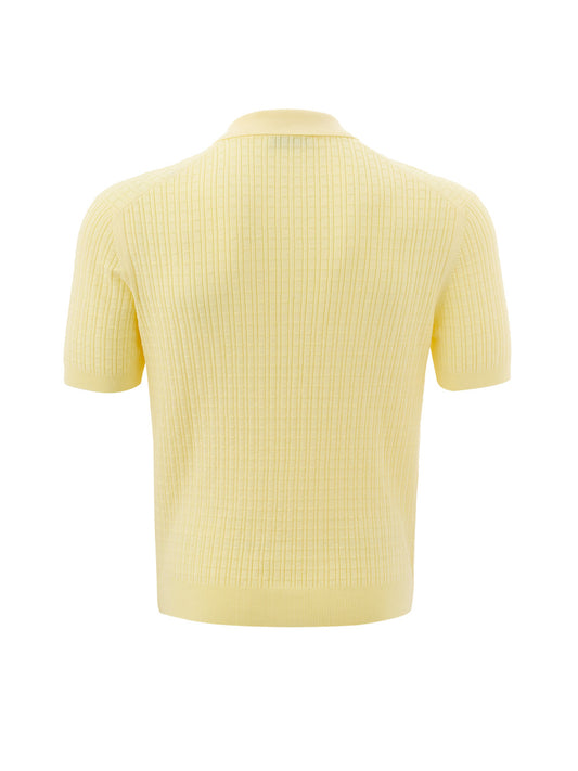 Elegant Yellow Cotton Polo by Gran Sasso