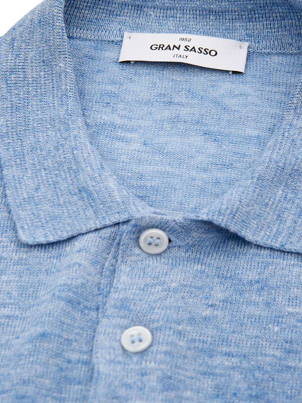 Elegant Light Blue Linen Polo Shirt