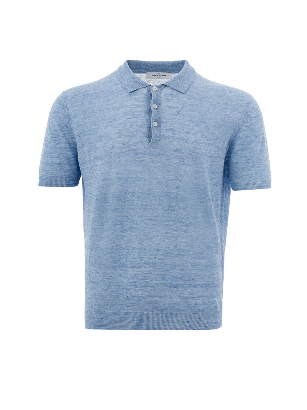 Elegant Light Blue Linen Polo Shirt