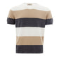 Elegant Beige Striped Cotton Tee for Men