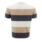 Elegant Beige Striped Cotton Tee for Men