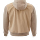 Beige Alcantara Hooded Zip Jumper