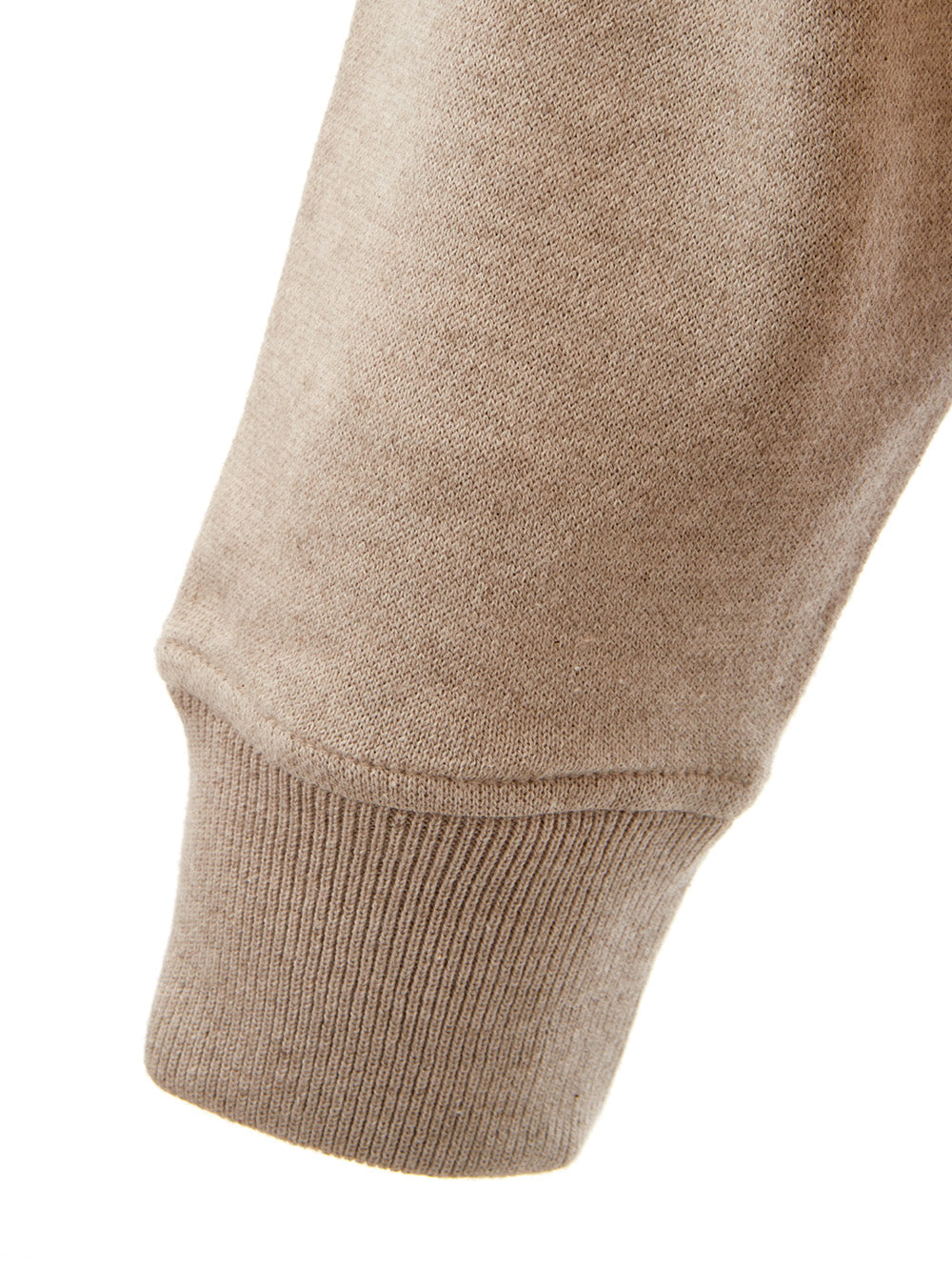 Beige Alcantara Hooded Zip Jumper