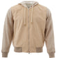Beige Alcantara Hooded Zip Jumper