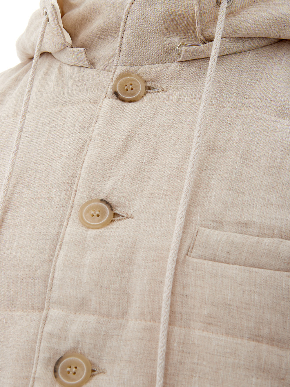 Elegant Beige Quilted Linen Vest