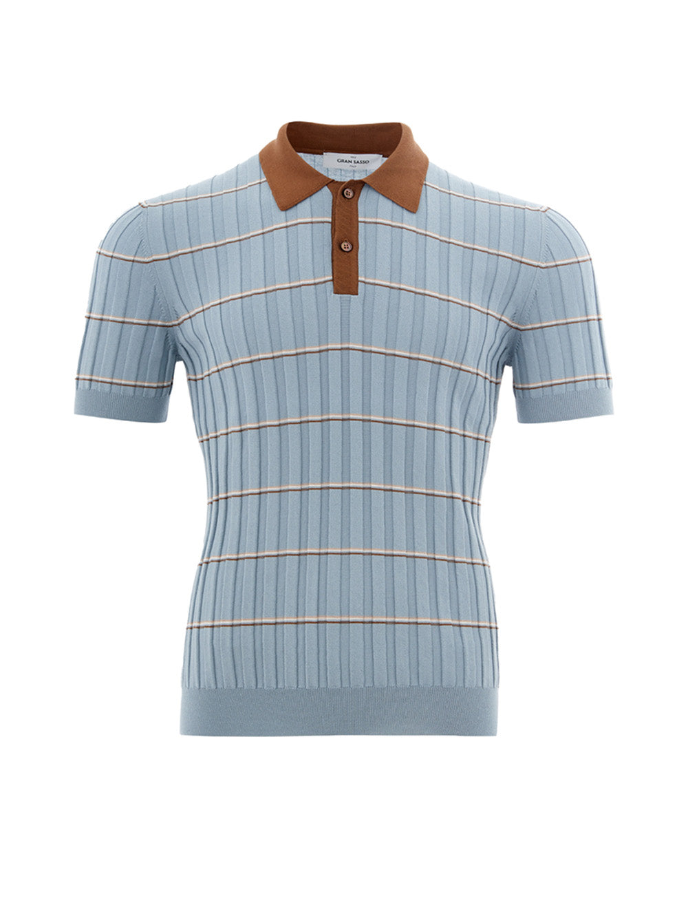 Elegant Light Blue Cotton Polo Shirt