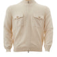 Elegant Beige Cotton Full-Zip Sweater