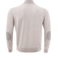 Elegant Full Zip Wool Sweater with Suede Detail