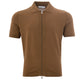 Elegant Brown Cotton Zip Polo Shirt