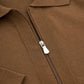 Elegant Brown Cotton Zip Polo Shirt