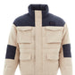 Chic Beige Puffer Jacket with Contrast Detailing