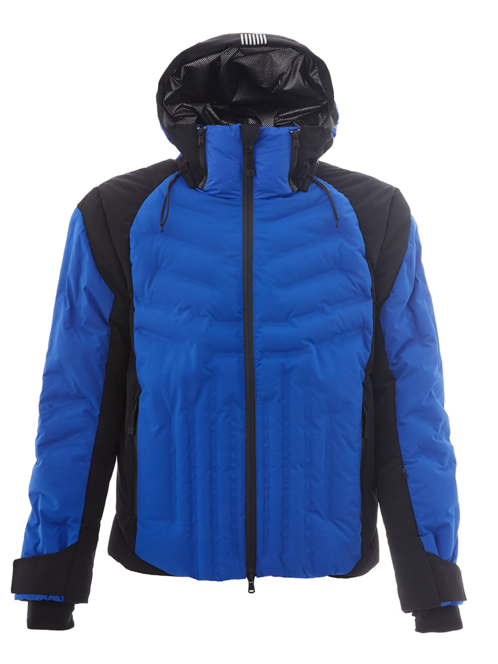 Chic Bicolor Blue/Black Winter Technical Jacket