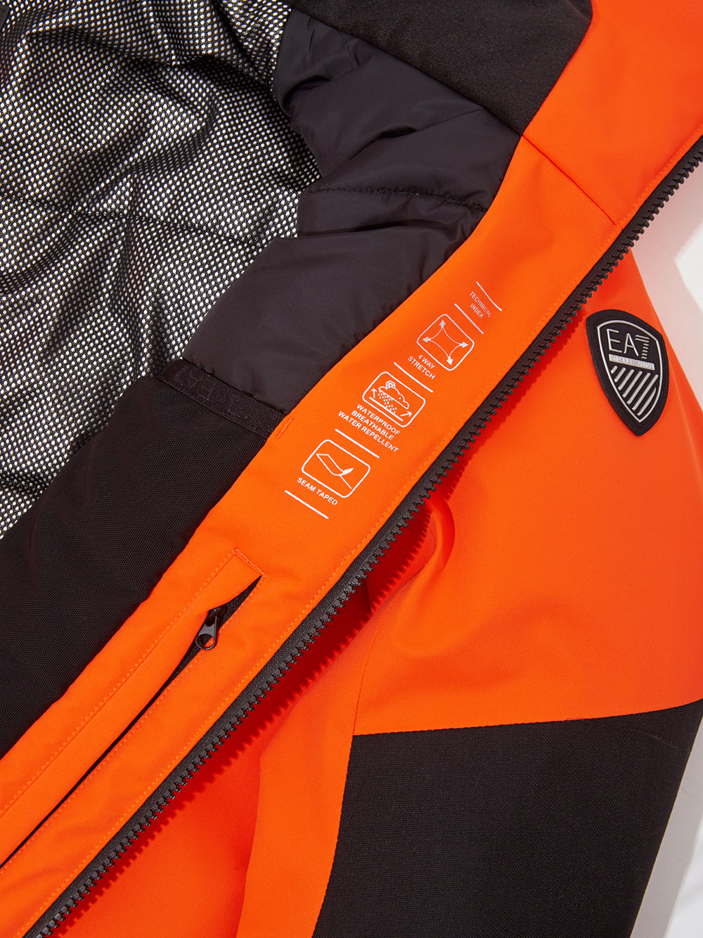 Orange Quilted Windproof Winter Jacket