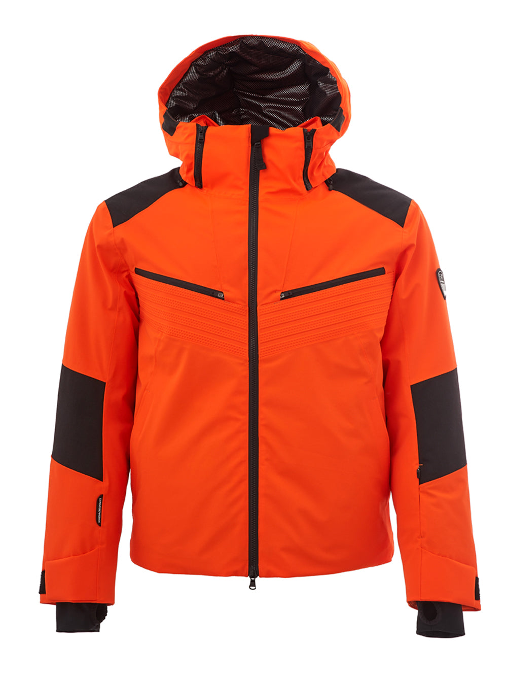 Orange Quilted Windproof Winter Jacket