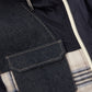 Quilted Denim Blue Jacket with Hood