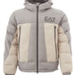 Beige Quilted Hooded Jacket with Zip Details